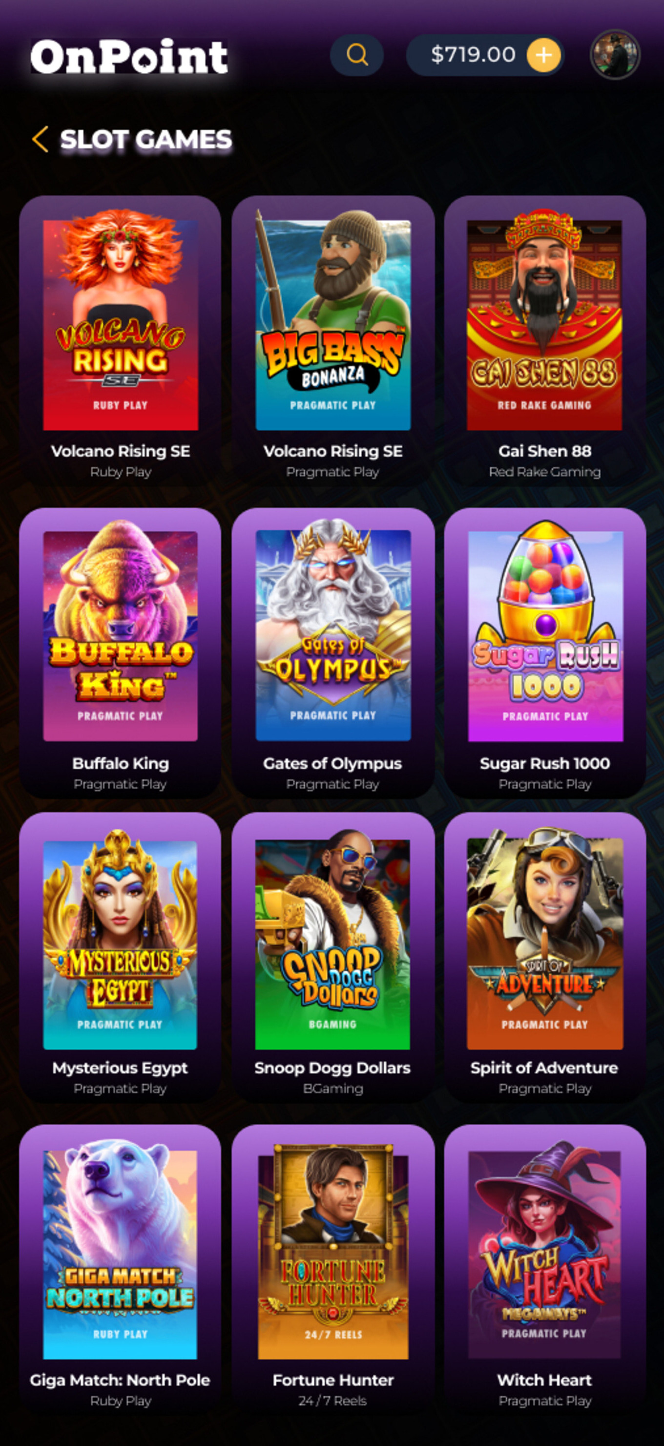 Brand A slot games grid
